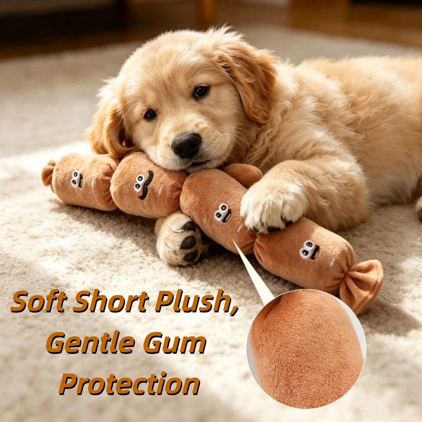 4-Section Squeaky Sausage Dog Toy
