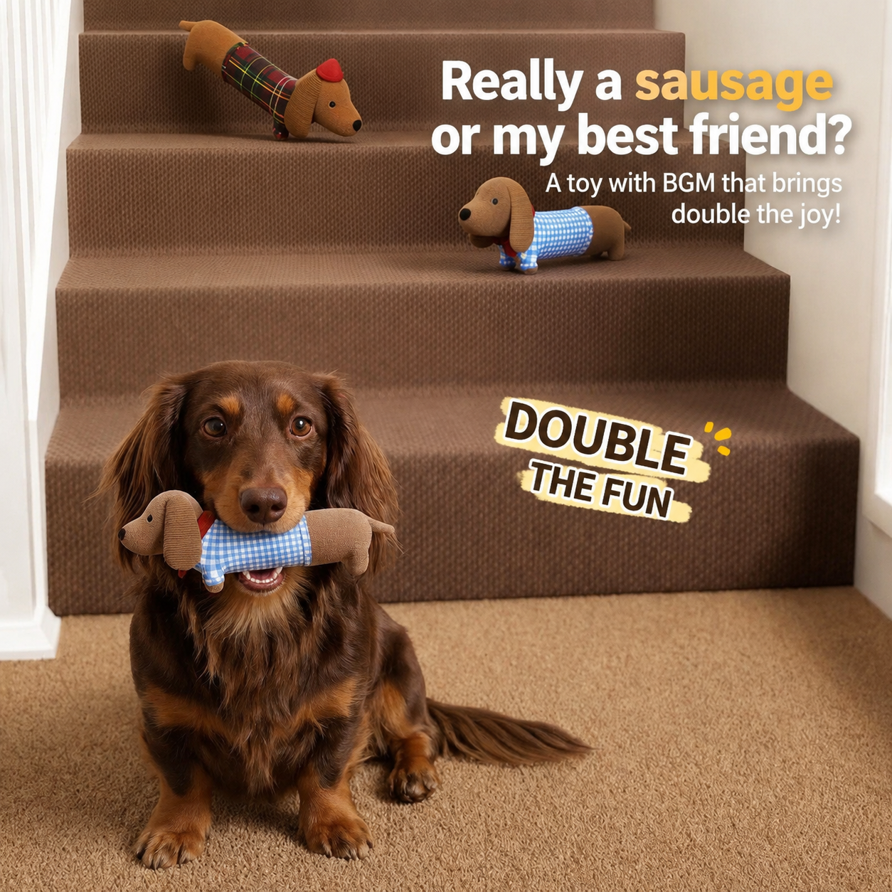 Dachshund Companion Squeaky Dog Toy