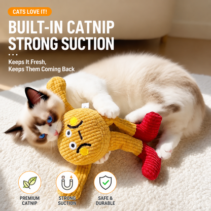 Waffle Cat Plush Toy – Interactive Catnip & Crinkle Squeaky Toy for Cats | Soft Chew & Self-Play Pet Toy