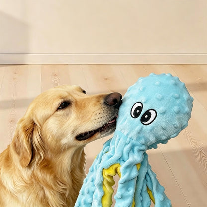 Octopus Plush Dog Toy – Soft, Squeaky & Bite-Resistant