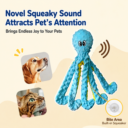 Octopus Plush Dog Toy – Soft, Squeaky & Bite-Resistant