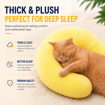 Calming Plush Pet Neck Pillow – Soft U-Shaped Support Cushion for Cats & Dogs
