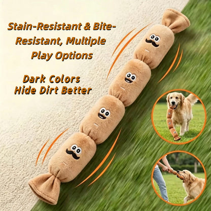 4-Section Squeaky Sausage Dog Toy
