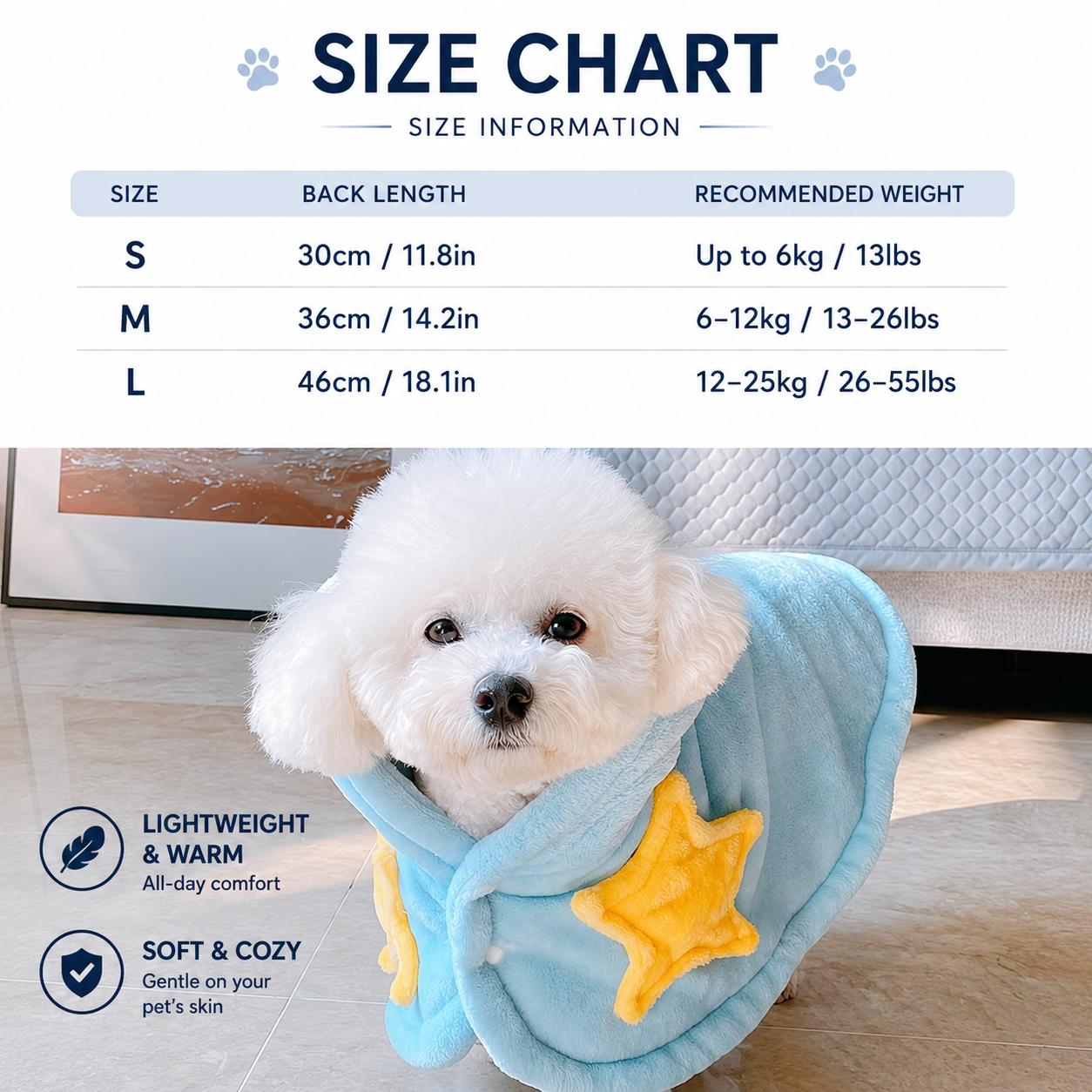 Soft Sherpa Hooded Pet Cape with Star Design – Warm Winter Cloak for Cats & Small Dogs