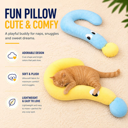Calming Plush Pet Neck Pillow – Soft U-Shaped Support Cushion for Cats & Dogs