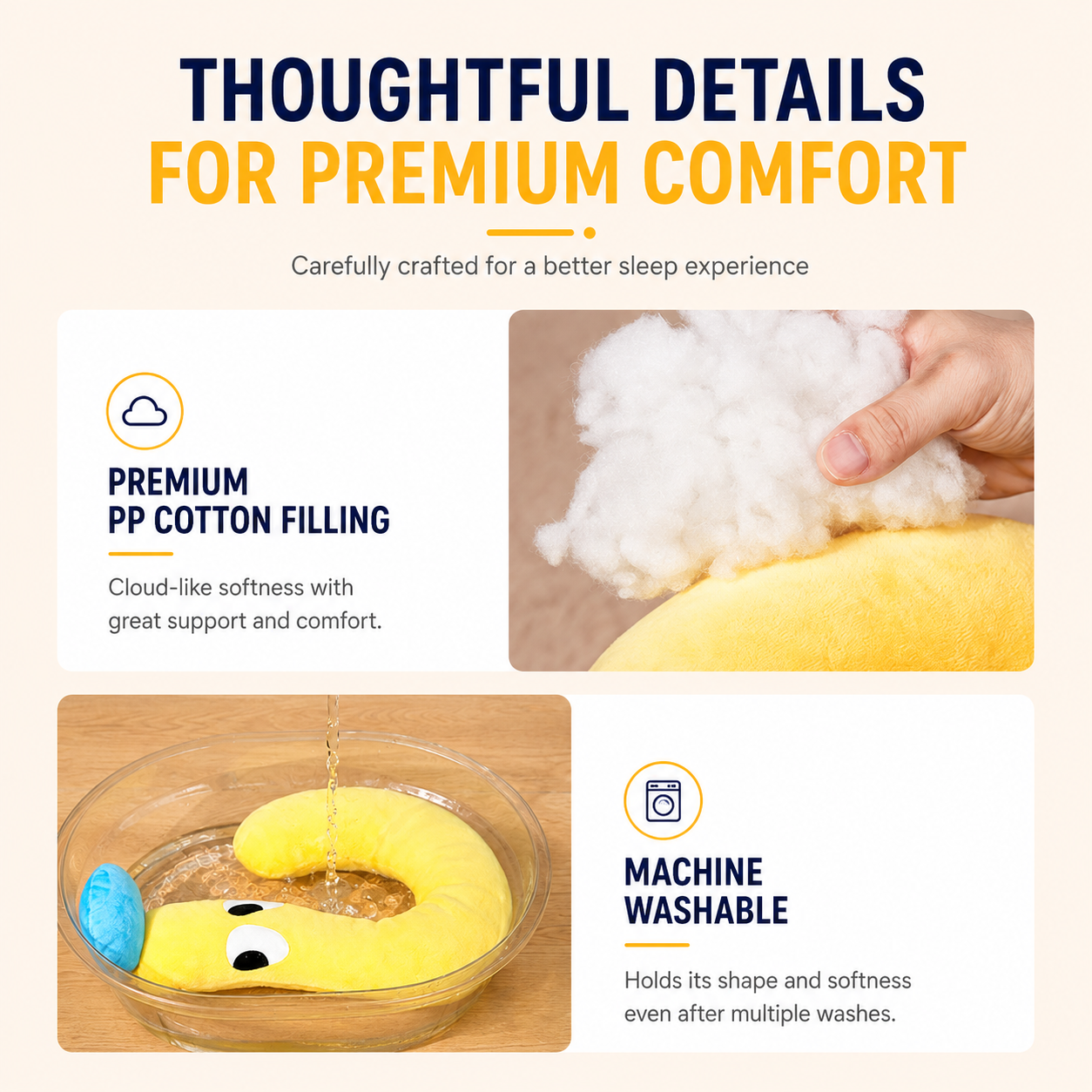 Calming Plush Pet Neck Pillow – Soft U-Shaped Support Cushion for Cats & Dogs
