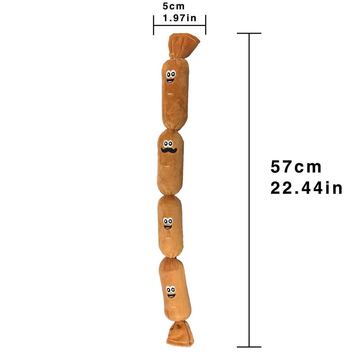 4-Section Squeaky Sausage Dog Toy
