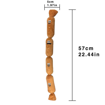 4-Section Squeaky Sausage Dog Toy