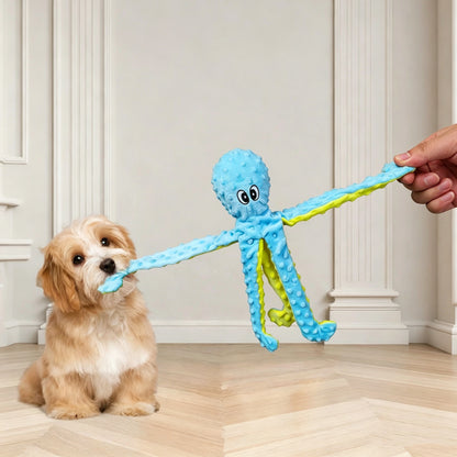 Octopus Plush Dog Toy – Soft, Squeaky & Bite-Resistant